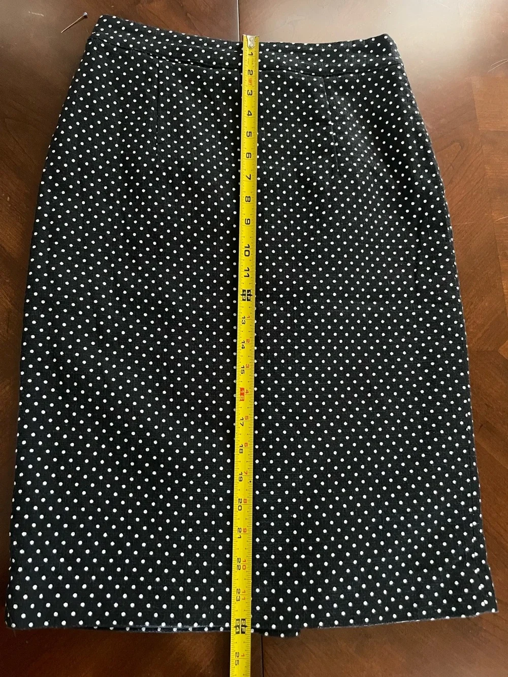Downeast Cotton Polka Dot Pencil Skirt Black White Size Small